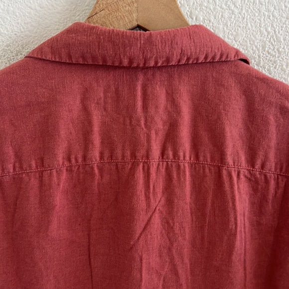 Abercrombie & Fitch Stretch Linen Blend Front Button Collar Shirt XS - Picture 7 of 7